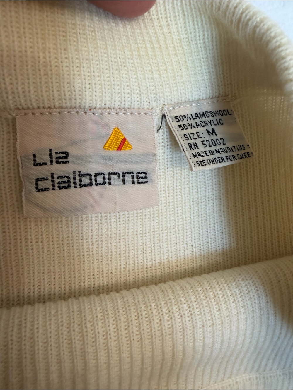 Vintage Liz Claiborne Cream Pleated Knit Maxi Skirt Lambswool Blend Medium - Picture 4 of 6